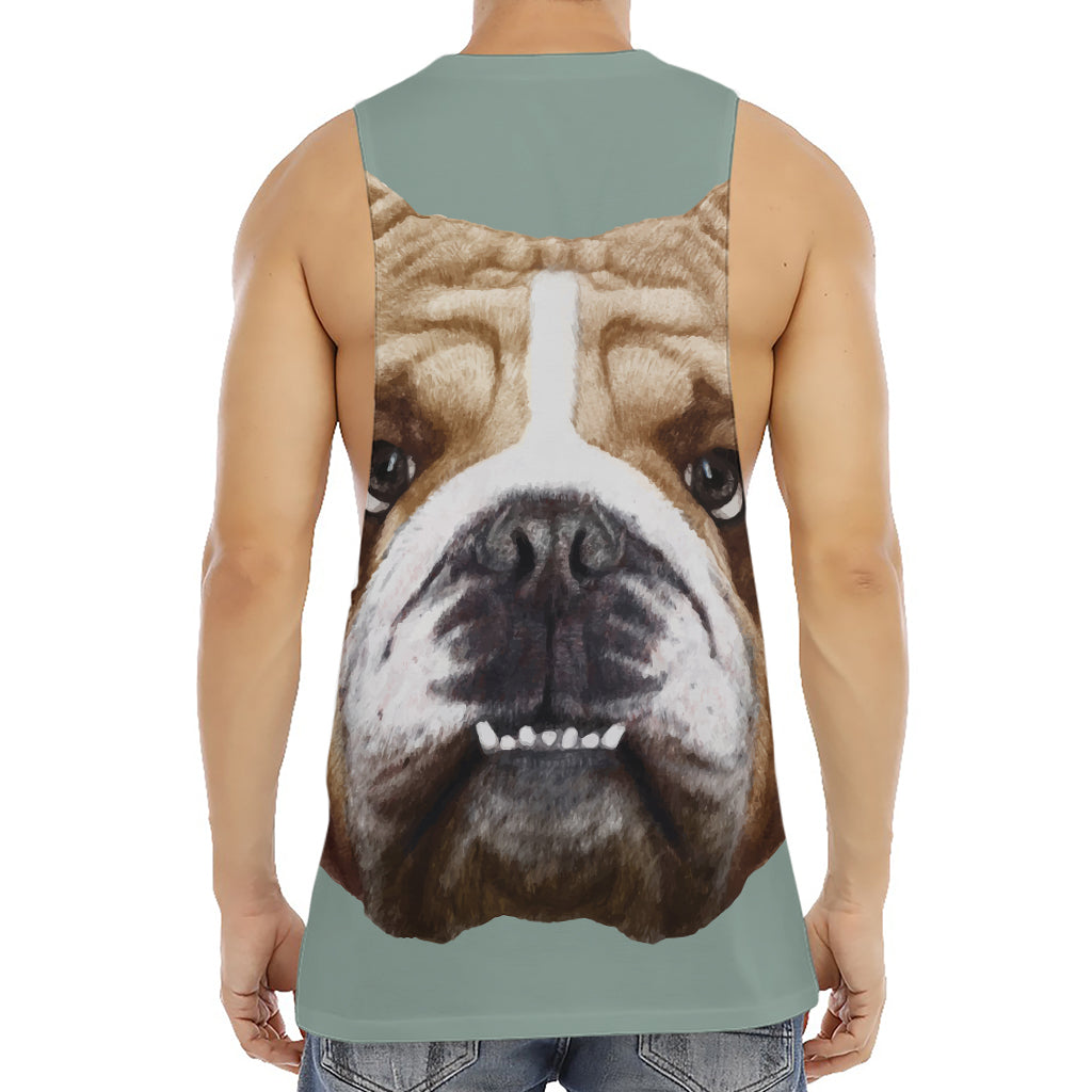 English Bulldog Portrait Print Men's Muscle Tank Top