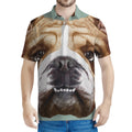 English Bulldog Portrait Print Men's Polo Shirt