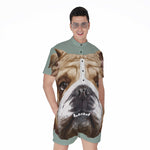 English Bulldog Portrait Print Men's Rompers