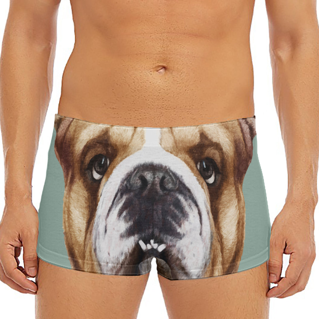 English Bulldog Portrait Print Men's Short Boxer Briefs