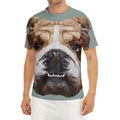 English Bulldog Portrait Print Men's Short Sleeve Rash Guard