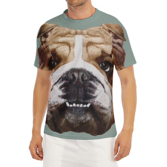 English Bulldog Portrait Print Men's Short Sleeve Rash Guard