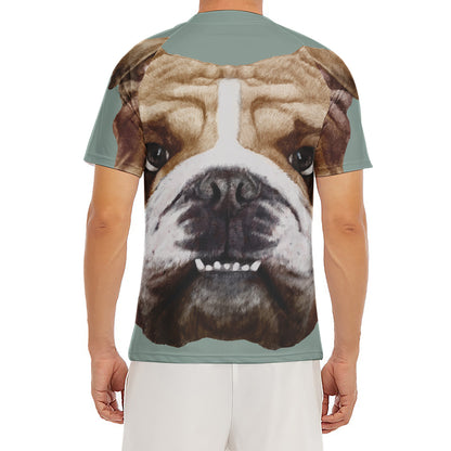 English Bulldog Portrait Print Men's Short Sleeve Rash Guard