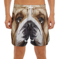 English Bulldog Portrait Print Men's Split Running Shorts