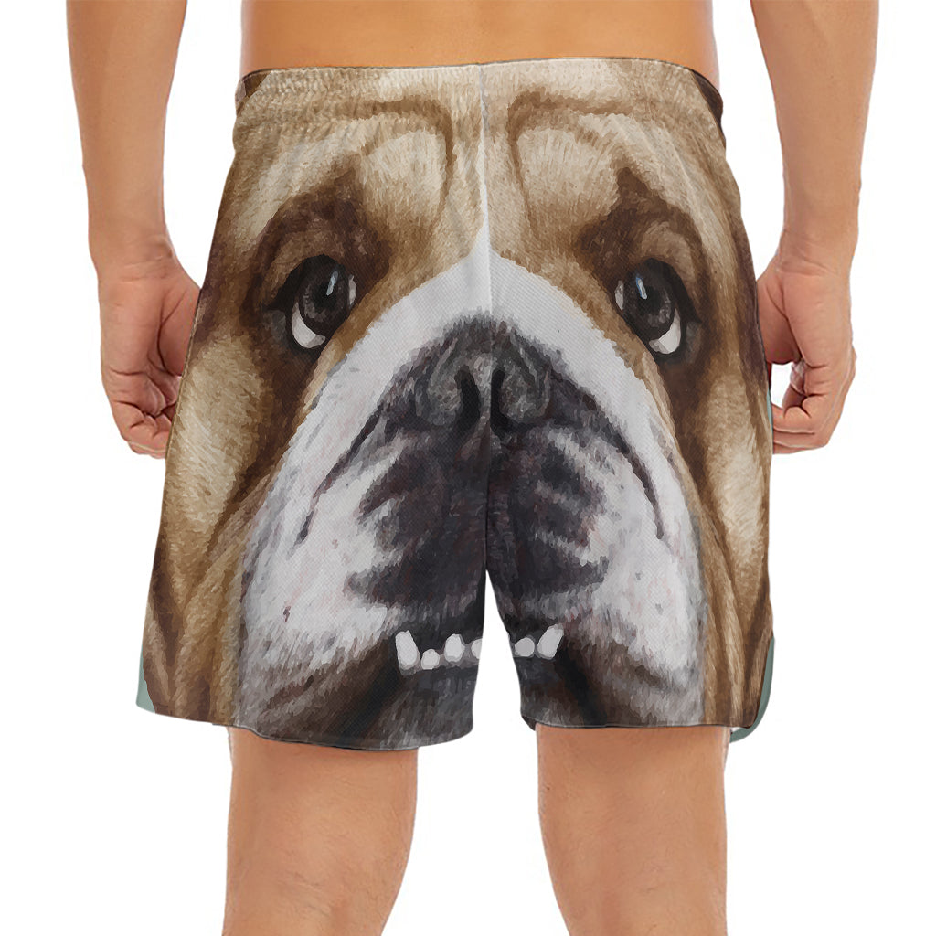 English Bulldog Portrait Print Men's Split Running Shorts