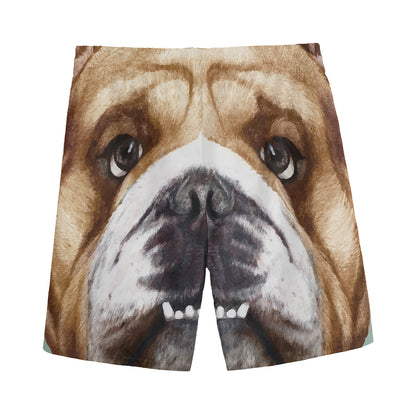 English Bulldog Portrait Print Men's Sports Shorts