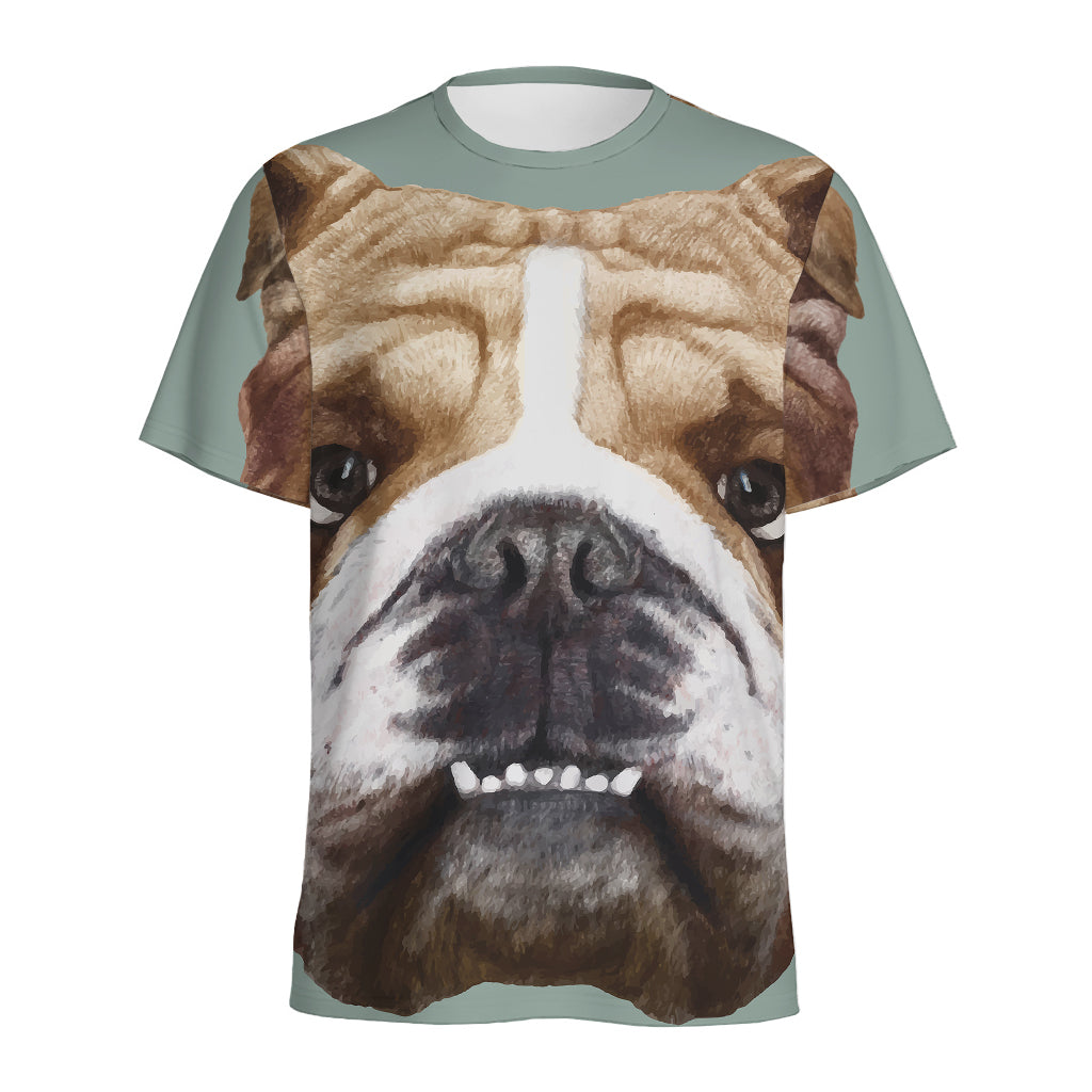 English Bulldog Portrait Print Men's Sports T-Shirt