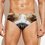 English Bulldog Portrait Print Men's Swim Briefs