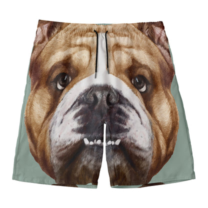 English Bulldog Portrait Print Men's Swim Trunks