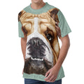 English Bulldog Portrait Print Men's Velvet T-Shirt