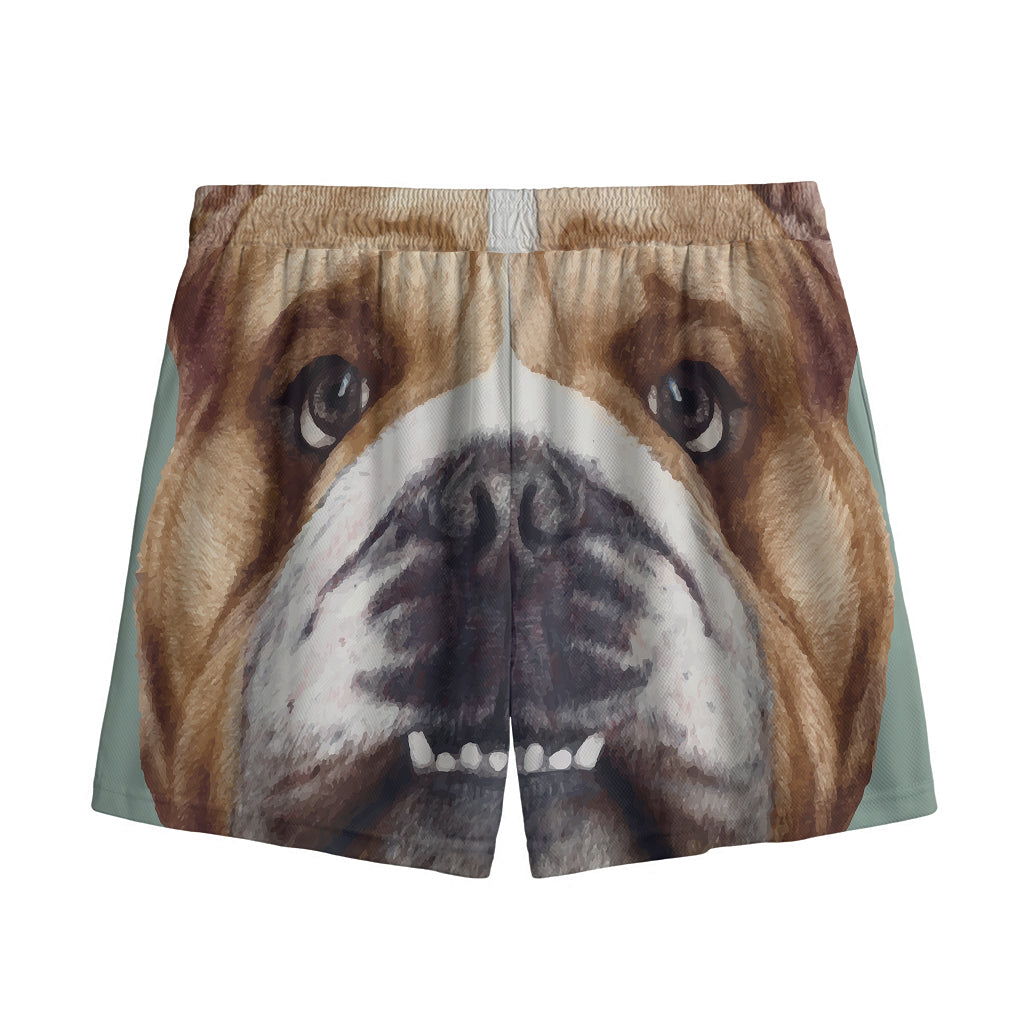 English Bulldog Portrait Print Mesh Shorts