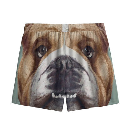 English Bulldog Portrait Print Mesh Shorts
