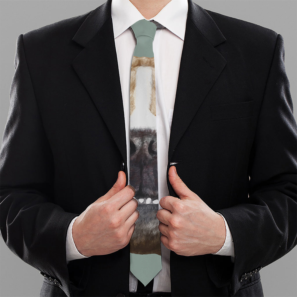 English Bulldog Portrait Print Necktie