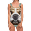 English Bulldog Portrait Print One Piece Swimsuit