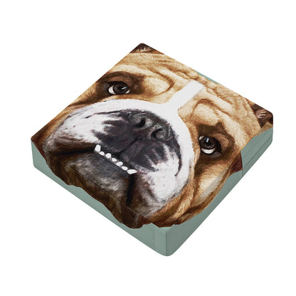 English Bulldog Portrait Print Outdoor Seat Cushion Cover
