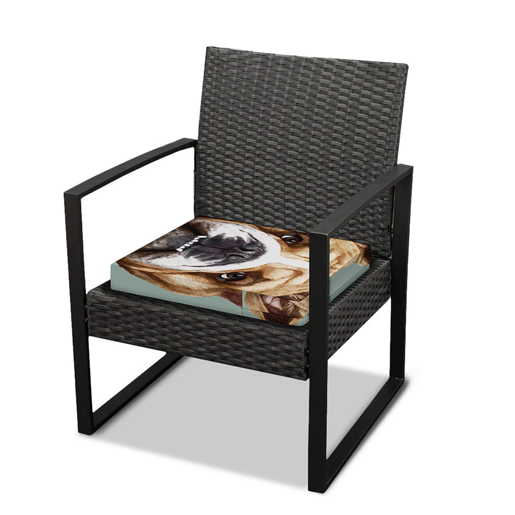 English Bulldog Portrait Print Outdoor Seat Cushion Cover