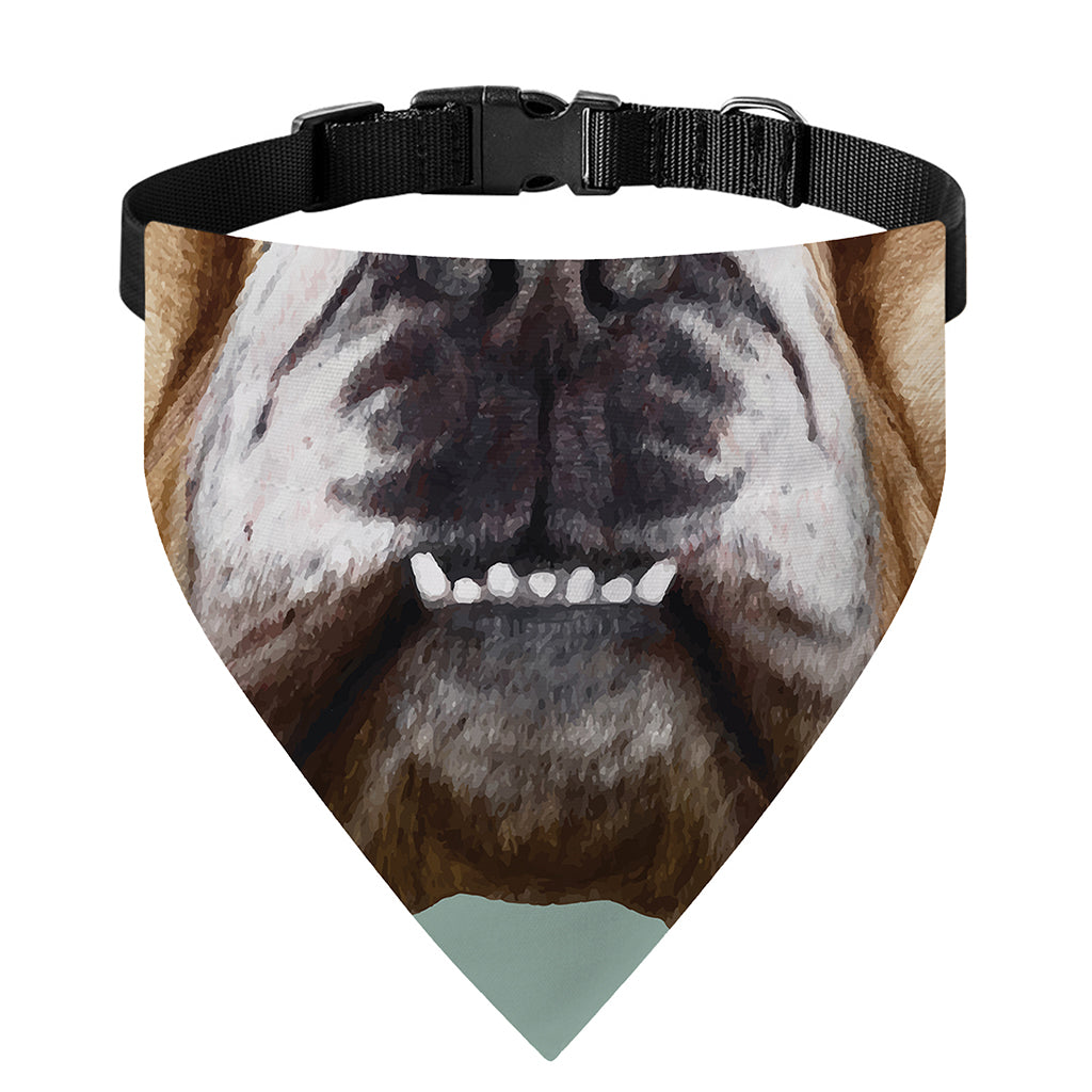 English Bulldog Portrait Print Over The Collar Dog Bandana