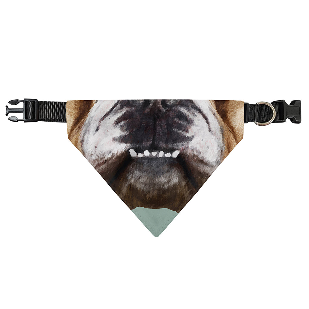 English Bulldog Portrait Print Over The Collar Dog Bandana
