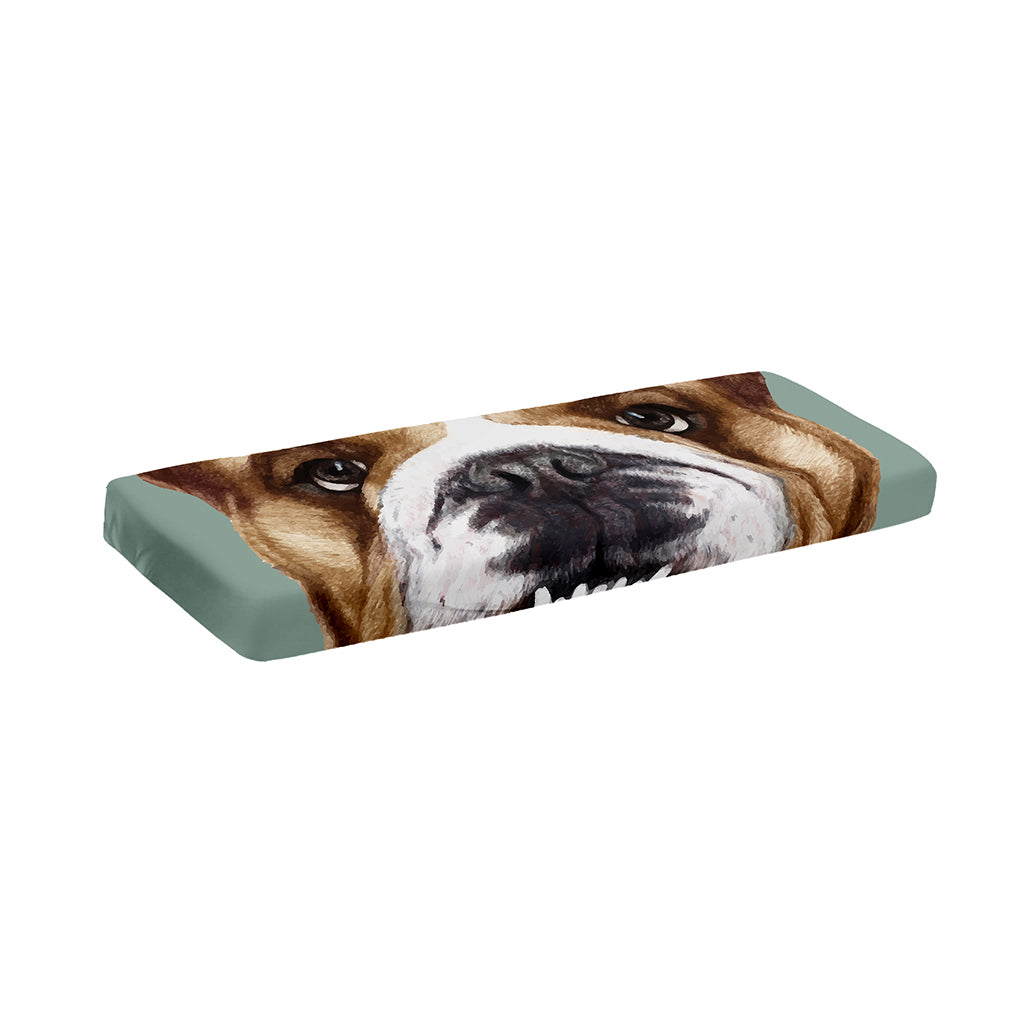 English Bulldog Portrait Print Piano Keyboard Cover