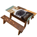 English Bulldog Portrait Print Picnic Table Cover