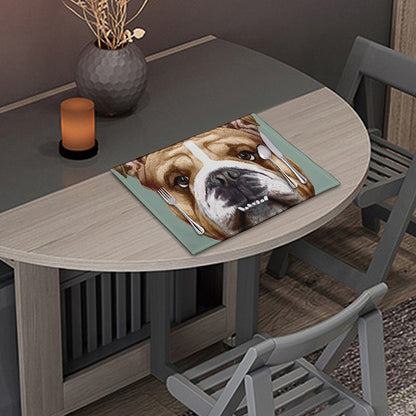 English Bulldog Portrait Print Placemat
