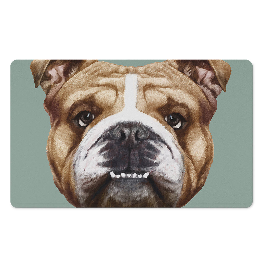 English Bulldog Portrait Print Polyester Doormat