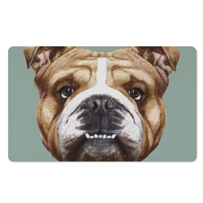 English Bulldog Portrait Print Polyester Doormat