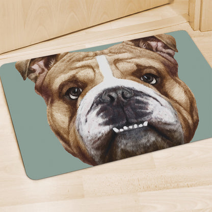 English Bulldog Portrait Print Polyester Doormat