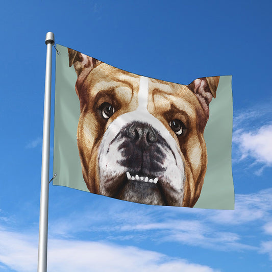 English Bulldog Portrait Print Polyester Flag