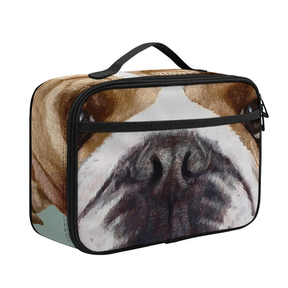 English Bulldog Portrait Print Portable Lunch Bag