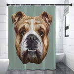 English Bulldog Portrait Print Premium Shower Curtain