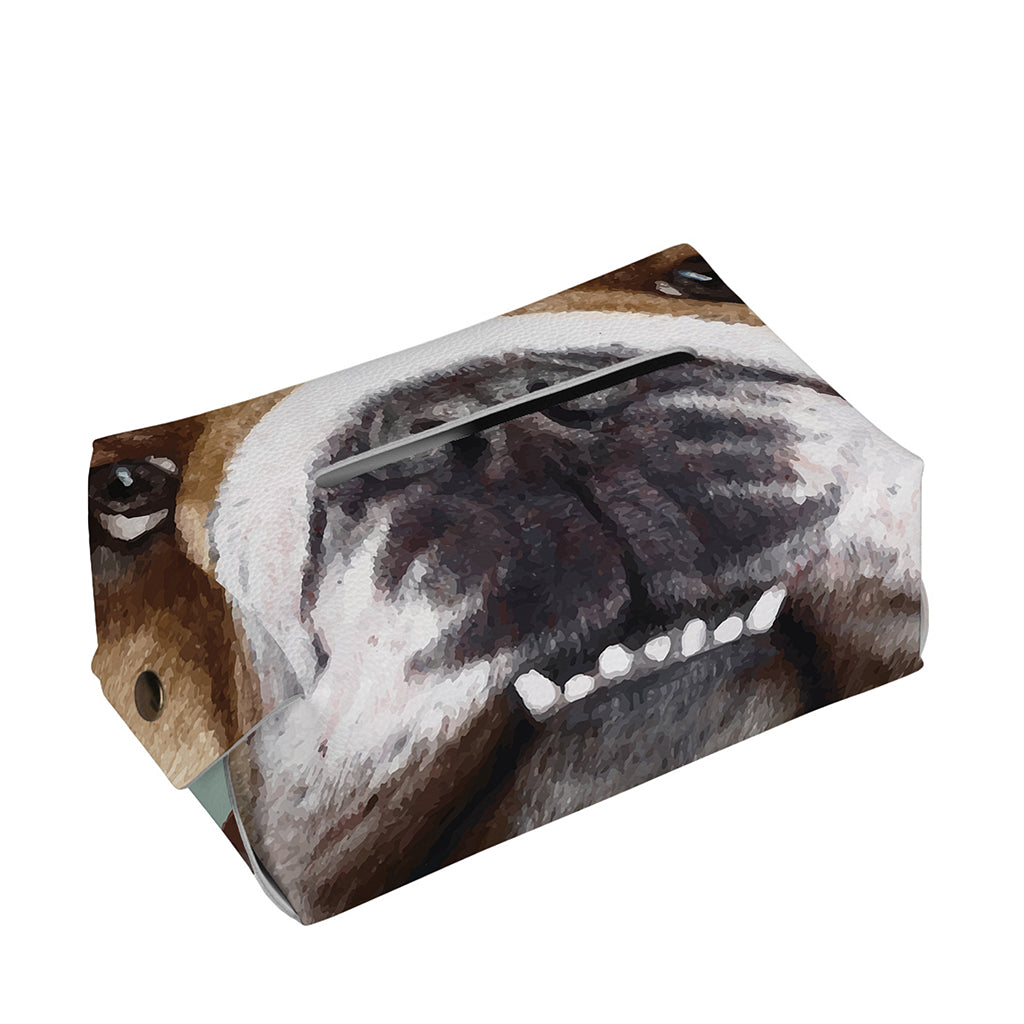 English Bulldog Portrait Print Rectangle Tissue Box Cover