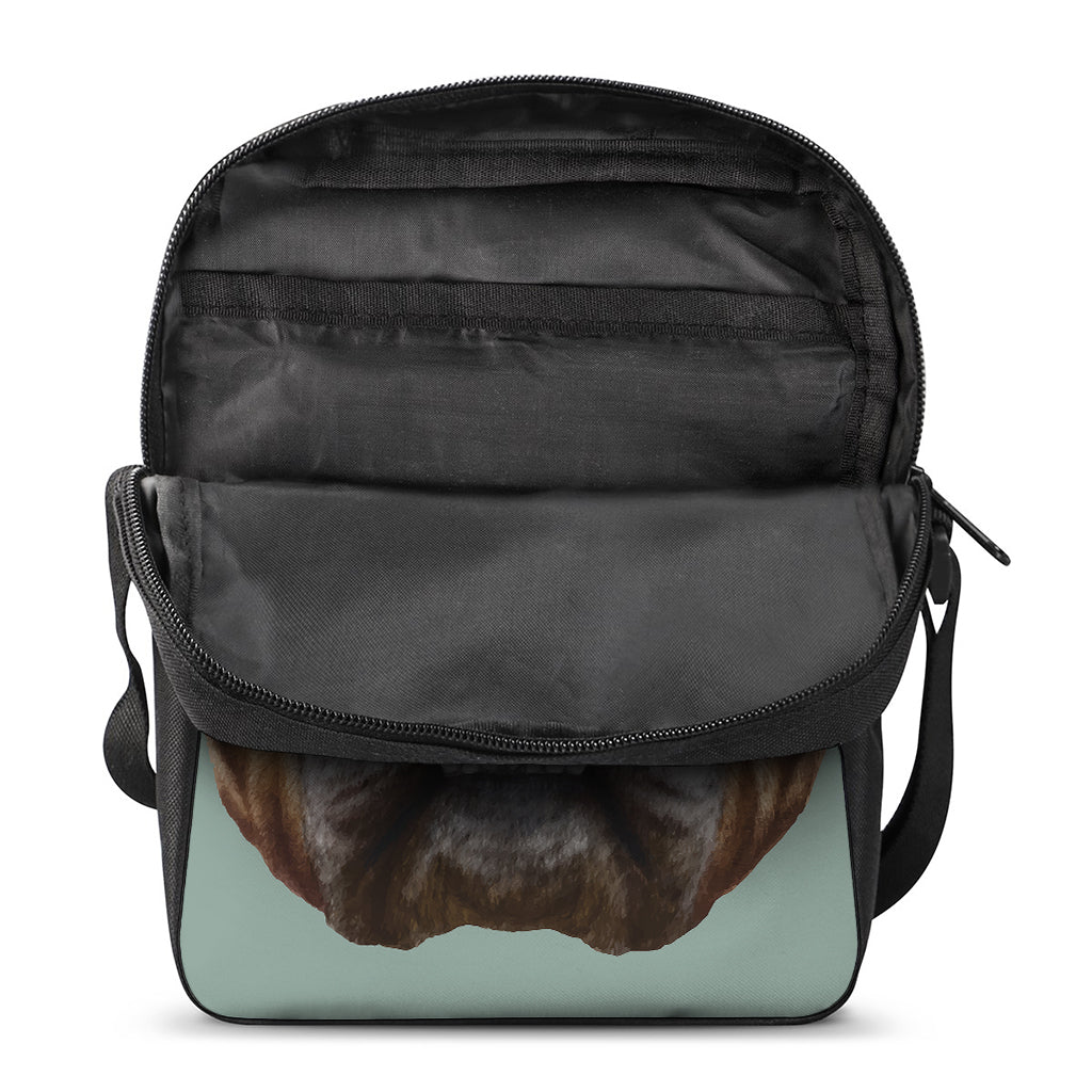 English Bulldog Portrait Print Rectangular Crossbody Bag