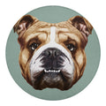 English Bulldog Portrait Print Round Blanket