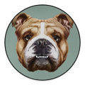 English Bulldog Portrait Print Round Floor Mat