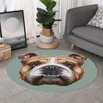 English Bulldog Portrait Print Round Rug