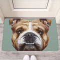 English Bulldog Portrait Print Rubber Doormat