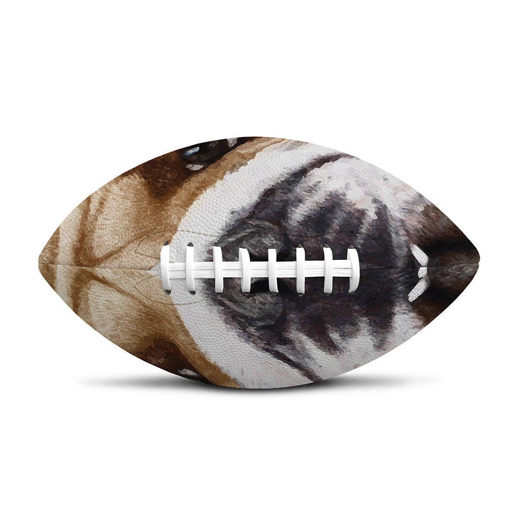 English Bulldog Portrait Print Rugby Ball