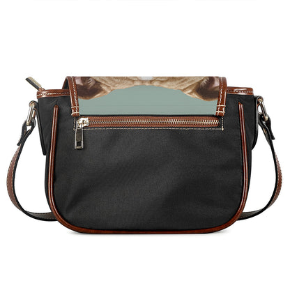 English Bulldog Portrait Print Saddle Bag