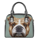 English Bulldog Portrait Print Shoulder Handbag