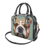 English Bulldog Portrait Print Shoulder Handbag