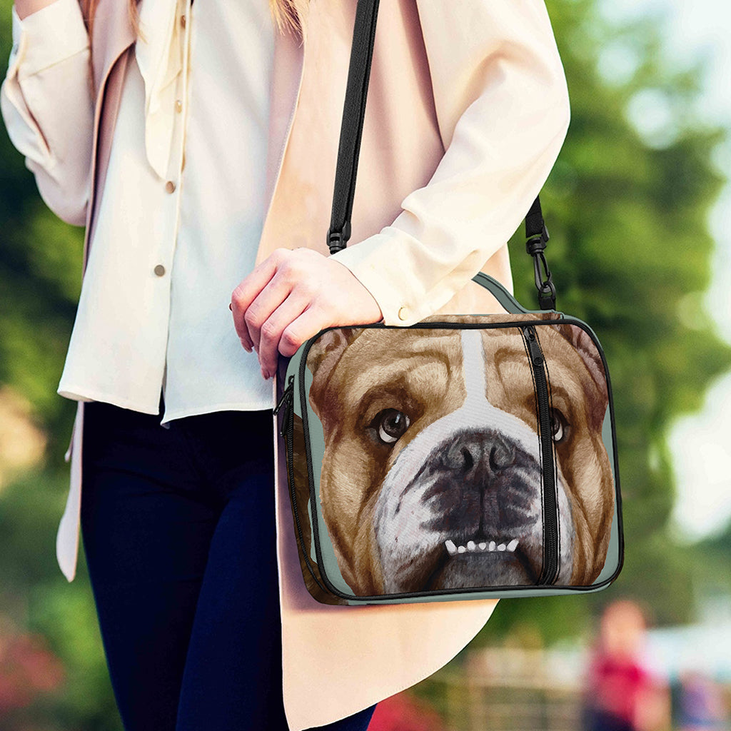 English Bulldog Portrait Print Shoulder Strap Bible Bag