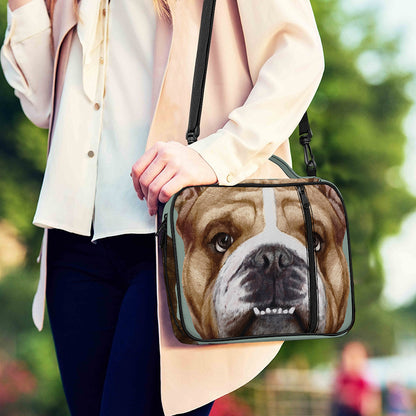 English Bulldog Portrait Print Shoulder Strap Bible Bag