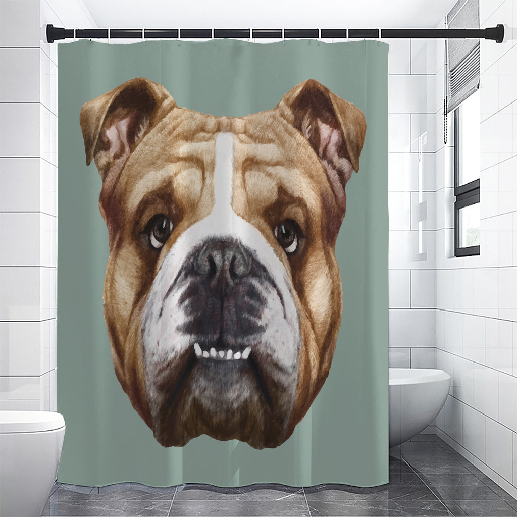 English Bulldog Portrait Print Shower Curtain