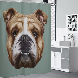 English Bulldog Portrait Print Shower Curtain