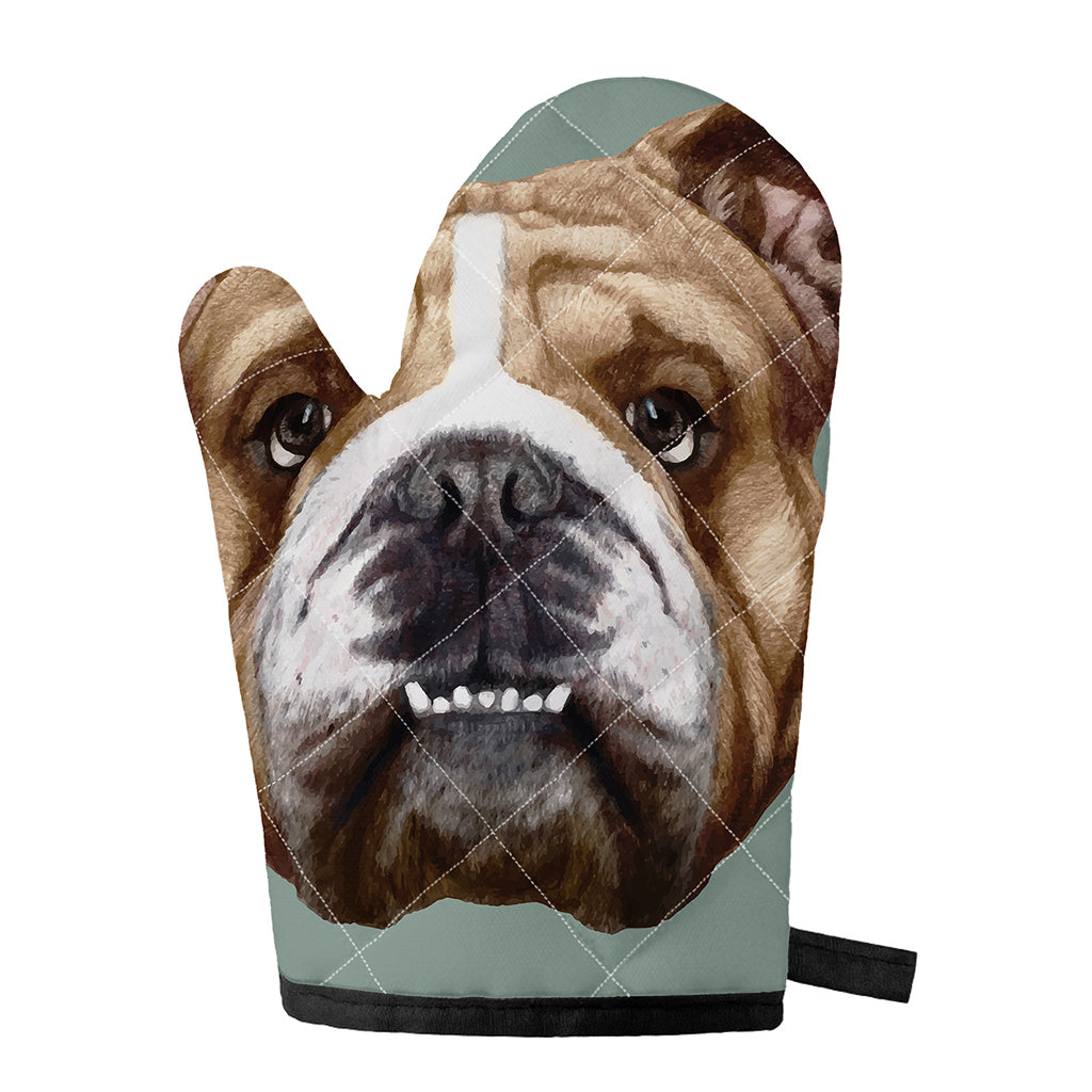 English Bulldog Portrait Print Single Oven Mitt