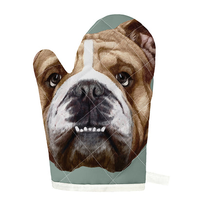 English Bulldog Portrait Print Single Oven Mitt