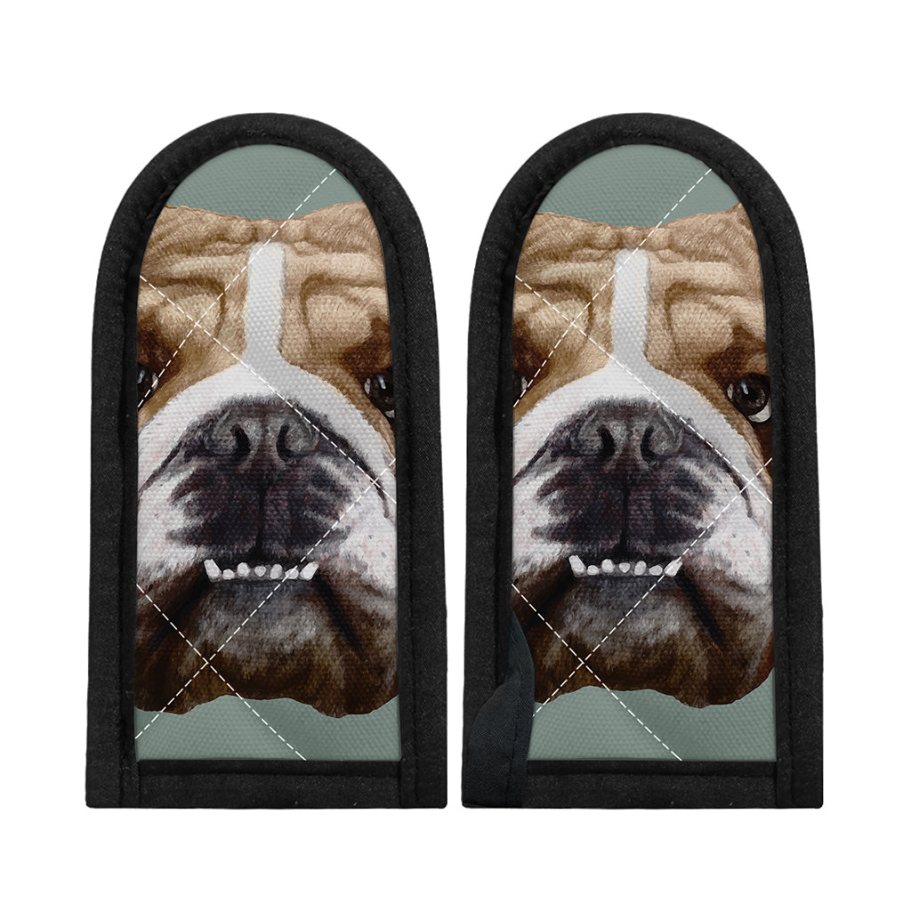 English Bulldog Portrait Print Skillet Handle Cover