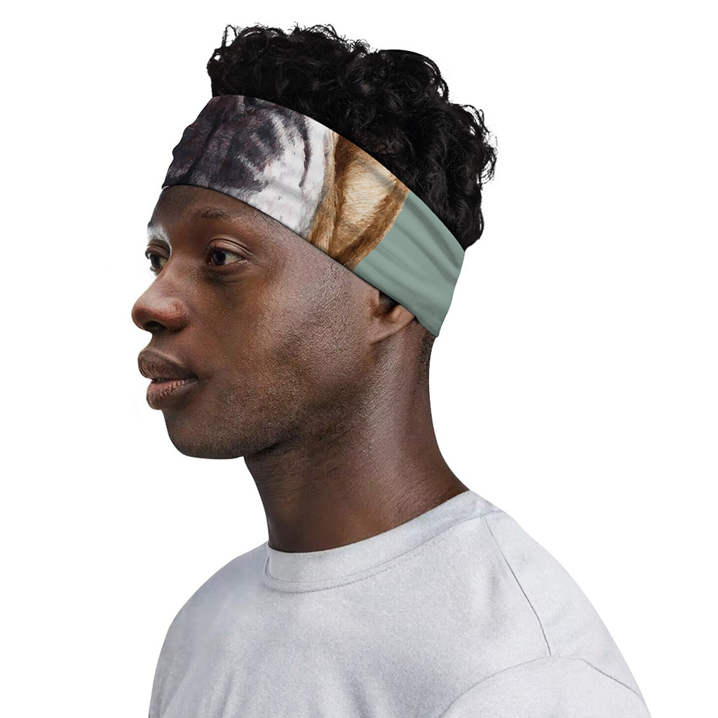English Bulldog Portrait Print Sports Headband