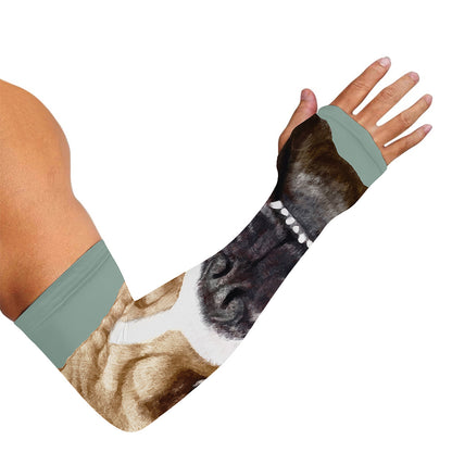 English Bulldog Portrait Print Sun Protection Arm Sleeves